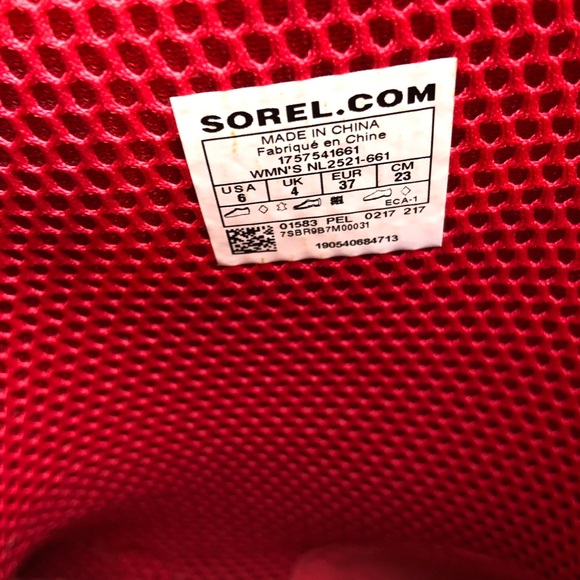 Sorel Joan Short Rain Cherry Red Waterproof Boots size 6 - Picture 8 of 10